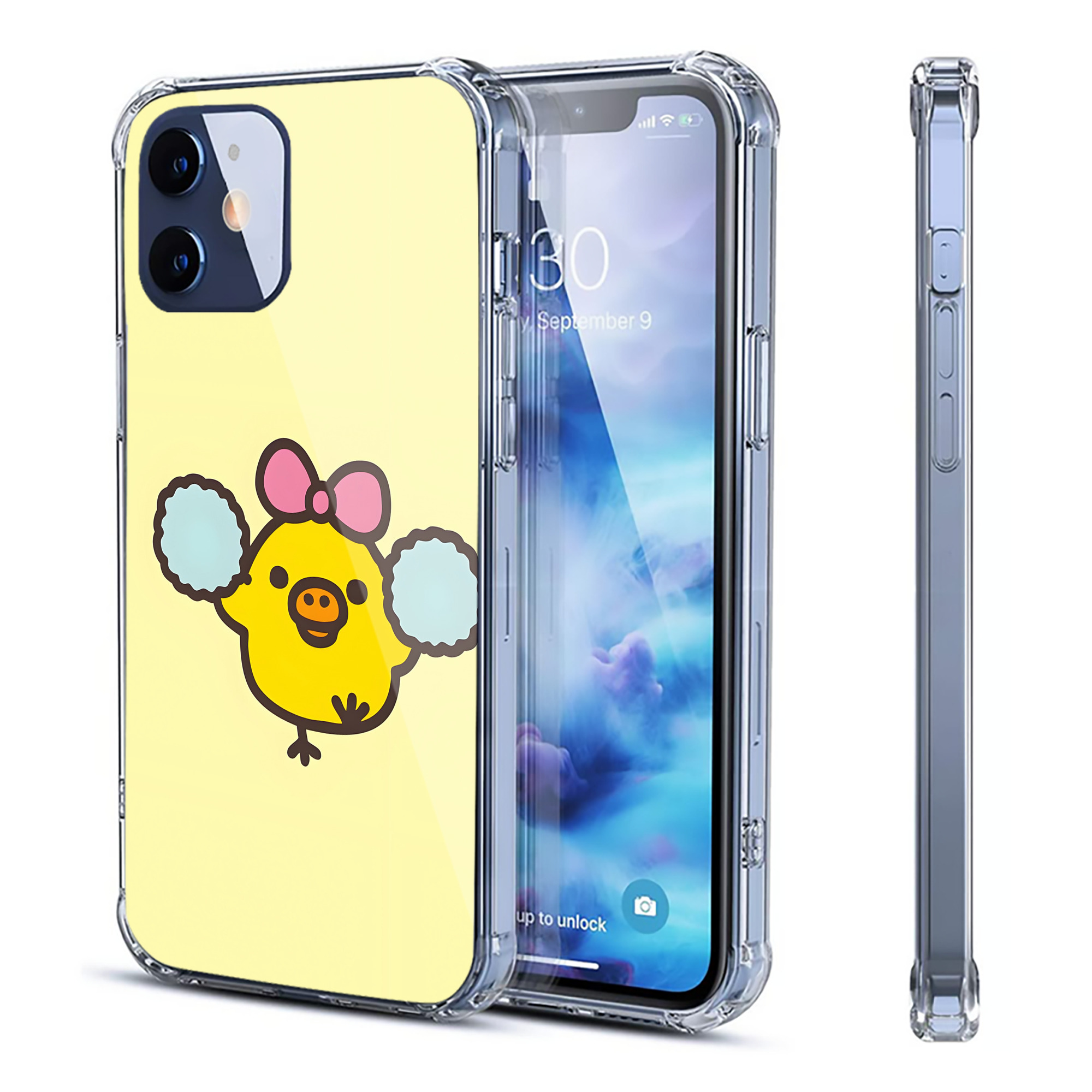 （画像用） リラックマ リラックマ キイロイトリ Rilakkuma Korilakkuma Kiiroitori 【iPhone 12シリーズ対応】透明スマホケース（クリアソフトケース）